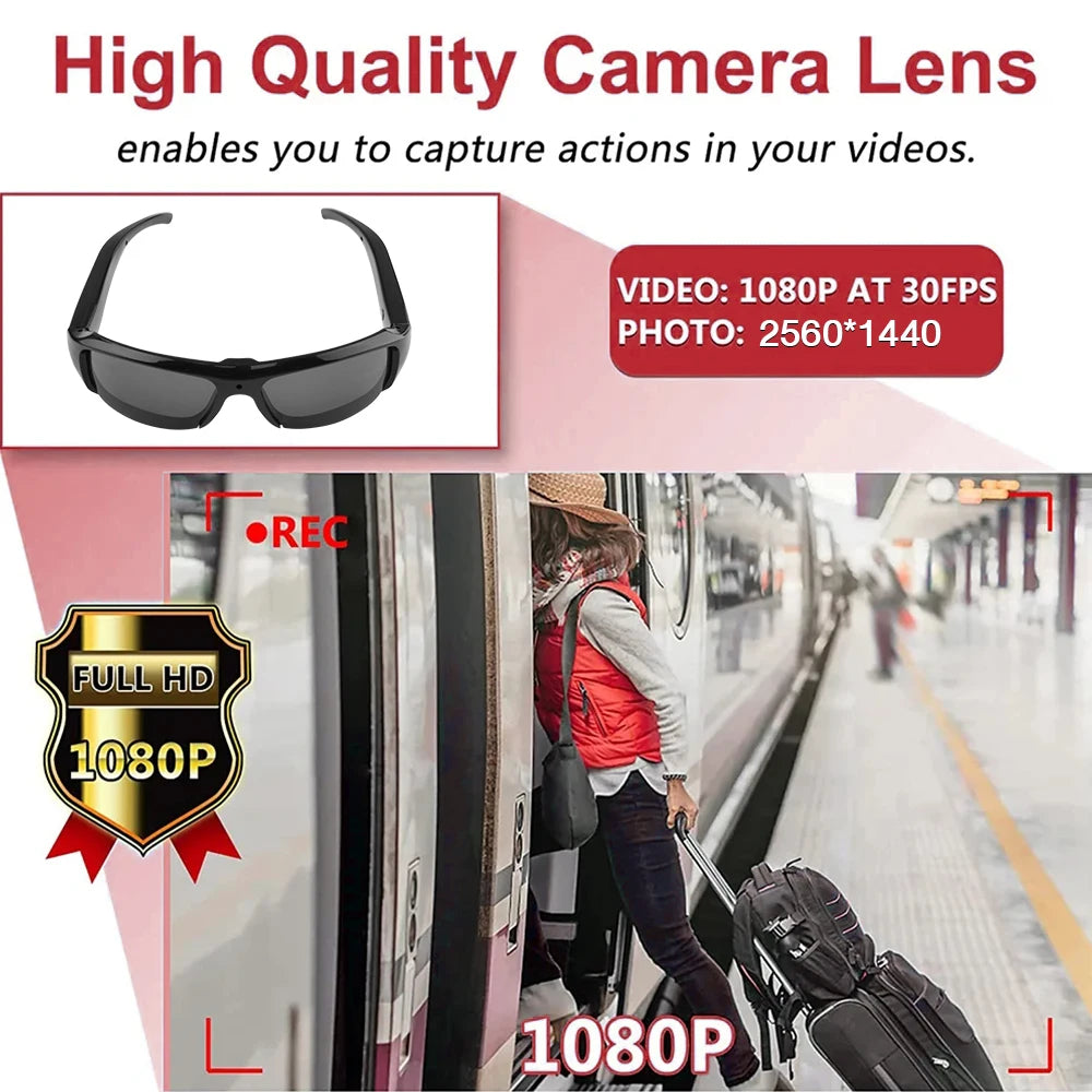 Portable 1080P HD Mini Glasses with Camera and Video Recorder