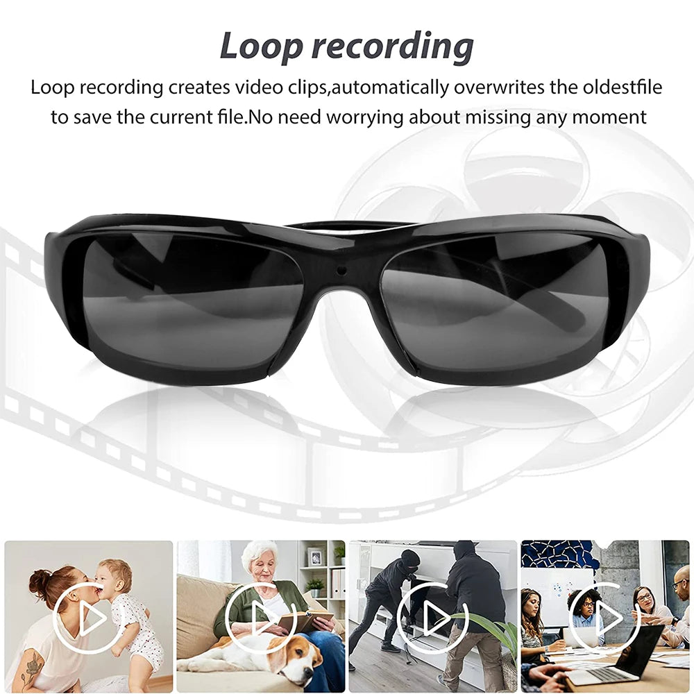 Portable 1080P HD Mini Glasses with Camera and Video Recorder
